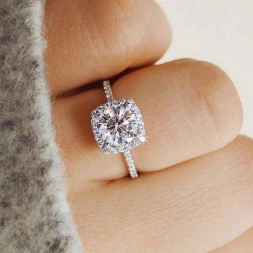 NEW 925 STERLING SILVER CZ ENGAGEMENT RING